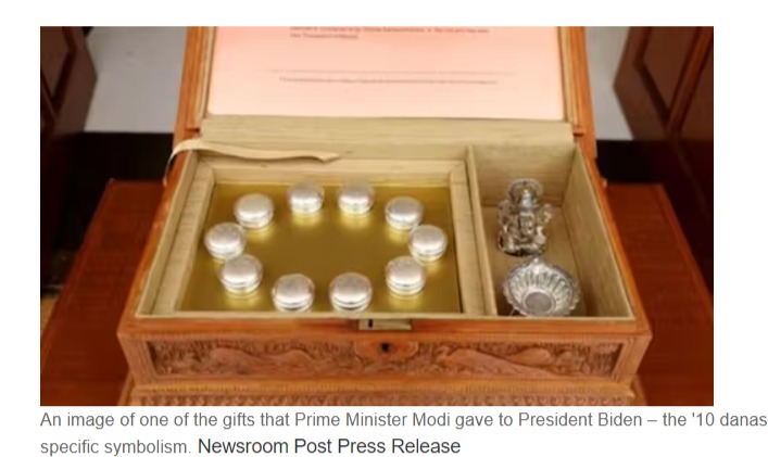 Modi’s gift of ’10 danas’ – the 10 donations – to Biden reflects ancient Hindu wisdom and carries a deep symbolism
